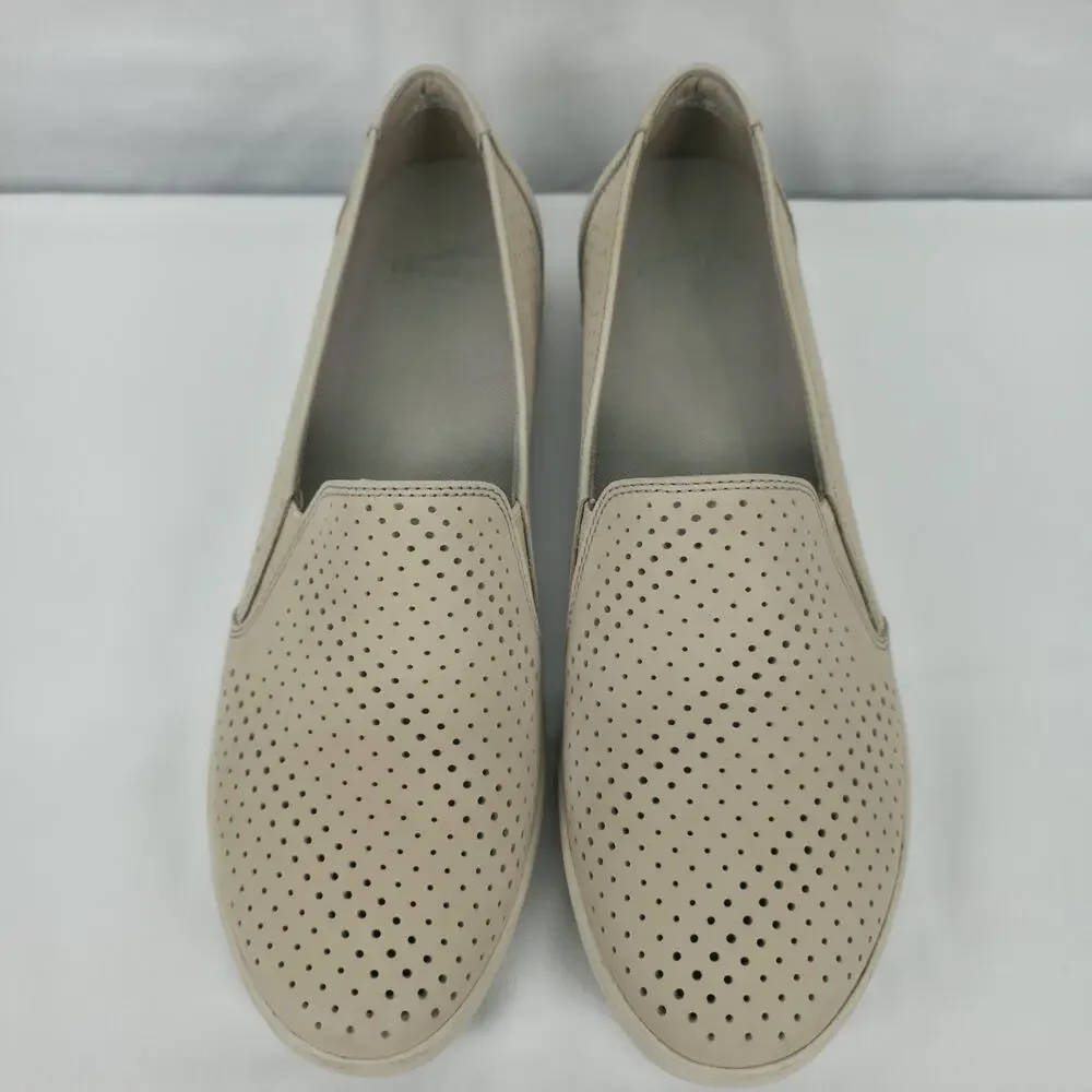 Dansko Odina Slip On Comfort Shoe Perforated Cream Nubuck Leather US 11